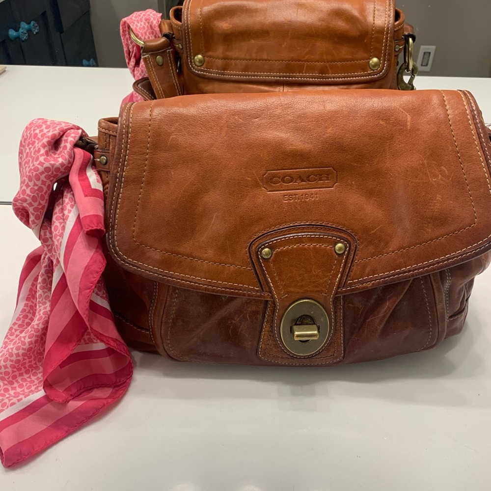 vintage coach soho brown leather bag
